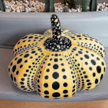 (Yellow,20cm)Wave Point Pumpkin Toy Yayoi Kusama The Same Pumpkin Throw Pillow Halloween Decor Doll Baby Kids Toys Home Sofa Decor Pillow