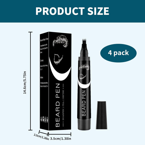4Pcs Beard Pencil Filler for Men, Easy Waterproof Beard Pen 1