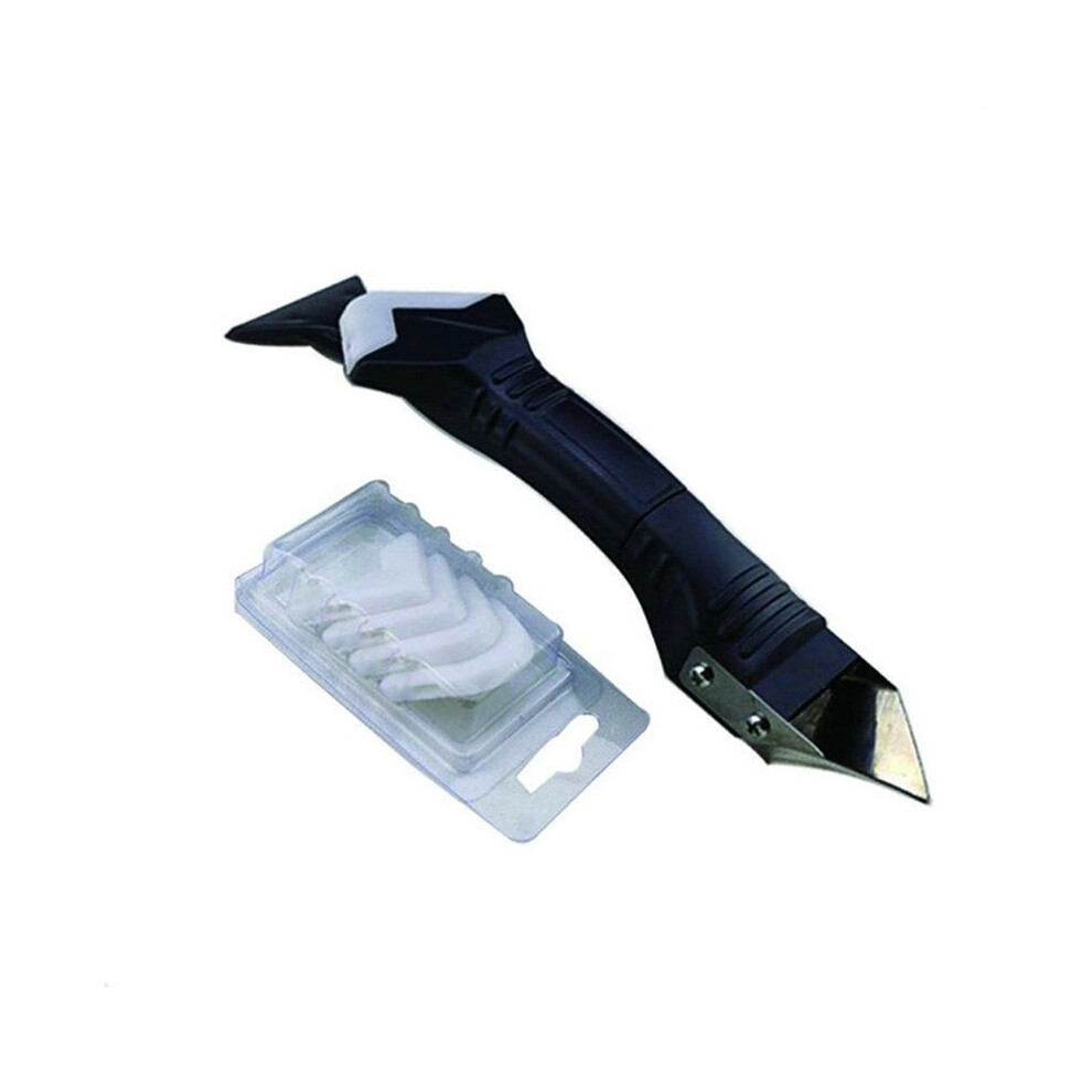 (StainlessSteel)Kit de coulis de grattoir lisse silicone 3 en 1 détachant outil de calfeutrage finisseur