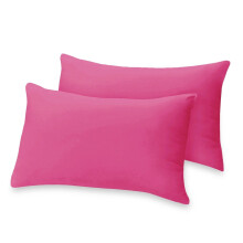 (Pack of 2, Pink Plain) Pack of 2,4,6 Plain Stripe & Satin Silk Pillowcases Luxury Soft Hotel Quality Anti Allergic Pillow Covers