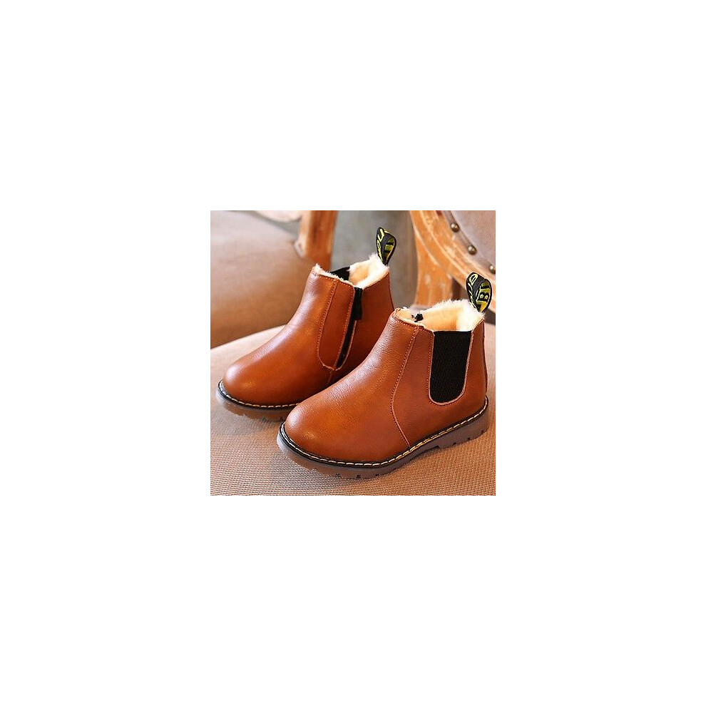 (Brown(Winter),EUR 25=Foot Length15.5cm)Bottes hiver enfants enfants neige bébé chaussures bambin garçons filles enfants bottes