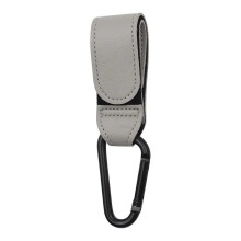 Crochet de poussette en cuir PU (gris), pivotant à 360 degrés, pour sac de bébé, organisateur de chariot,
