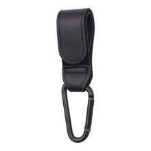 (Nero 1 pz) Gancio per passeggino in pelle PU per carrozzina Ruota girevole di 360 gradi Carrello Organizer