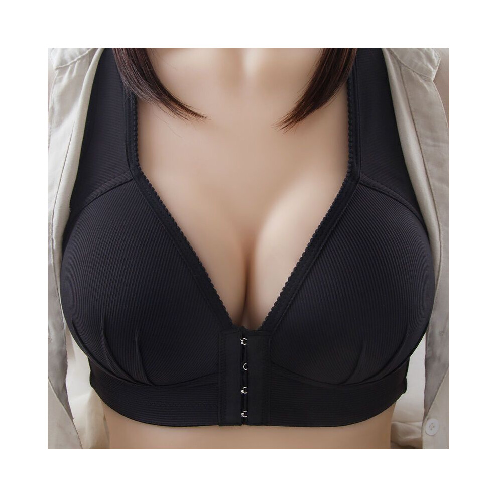 (Black,38/85BC)Soutien gorge push up femme fermeture devant sans fil doublé sexy deepv soutien gorge sous vêtement