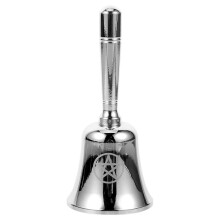 (As show, One size) Altar Bell Pentagram Handheld Bell Metal Handheld Bell Tarot Ceremony Bell for Divination