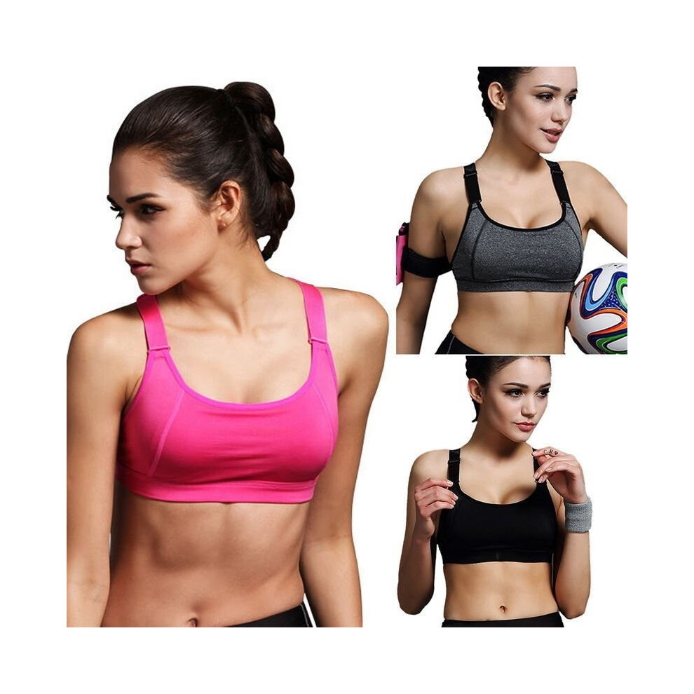 (Purple,M)Hot Bid Fitness Yoga Stretch Entraînement Débardeur Sans Couture Racerback Rembourré Soutien-gorge de Sport 4 Couleurs