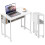 Homcom (White) HOMCOM 80 cm Foldable Computer Desk on Wheels for Small Spaces 2