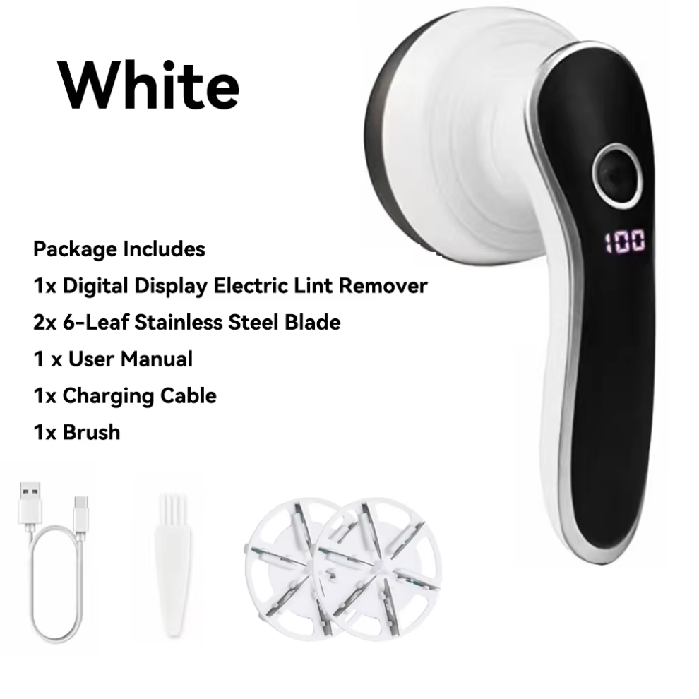Electric Digital Display Lint Remover Rechargeable Pellet Fabric Shaver