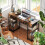 Homcom (Brown) HOMCOM Computer Writing Desk with Power Outlets, Drawers, Shelves 1