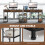 Homcom (Brown) HOMCOM Computer Writing Desk with Power Outlets, Drawers, Shelves 7