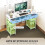 Homcom (White) HOMCOM Computer Writing Desk with Power Outlets, Drawers, Shelves 4