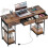 Homcom (Brown) HOMCOM Computer Writing Desk with Power Outlets, Drawers, Shelves 2