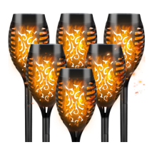 CNMTCCO Solar Lights Outdoor Garden, 6 Pack Solar Flickering Dancing Flame Lights