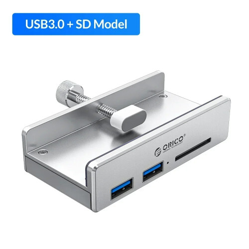 (MH2AC-U3 Silver)USB 3.0 HUB με τροφοδοτικό USB3.0 Splitter Adapter Clip-type Multi Splitter