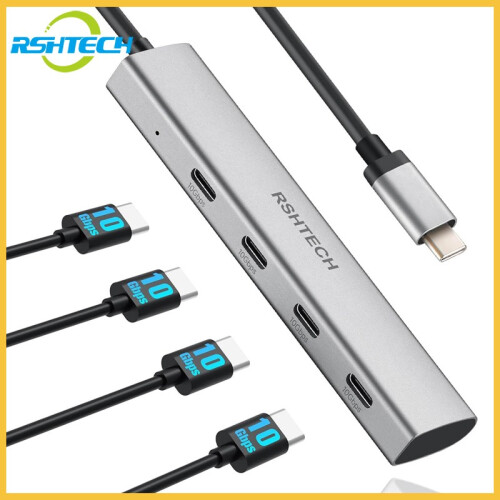 (RX04)USB C Hub USB 3.1/3.2 Gen2 Hub 10Gbps 4-Port USB C Splitter Φορητό αλουμίνιο USB 1