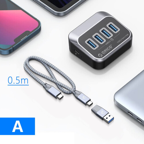(A) USB 3.2 Docking Station Hub Τύπος C Προσαρμογέας διαχωριστή πολλαπλών