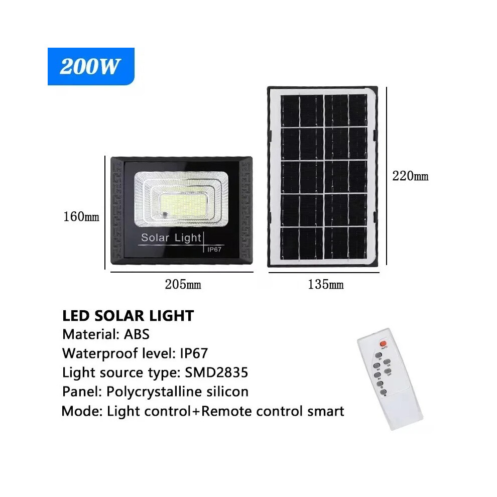 (200 W - Expédition sous 24 heures) Lampes solaires d'extérieur haute luminosité, lampadaire étanche