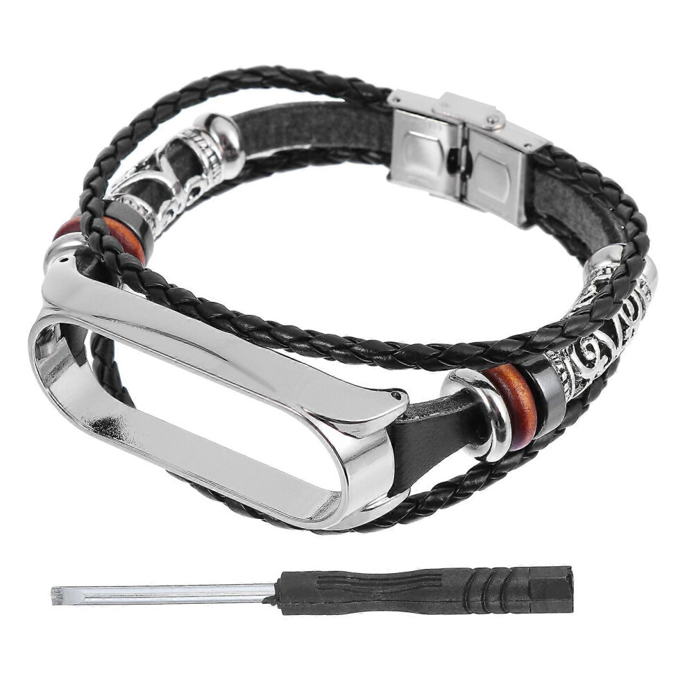 (As Show, One Size) Replacement Wristband Retro Beading Bracelet Compatible For Mi Band 5/5 Nfc 4069016303730