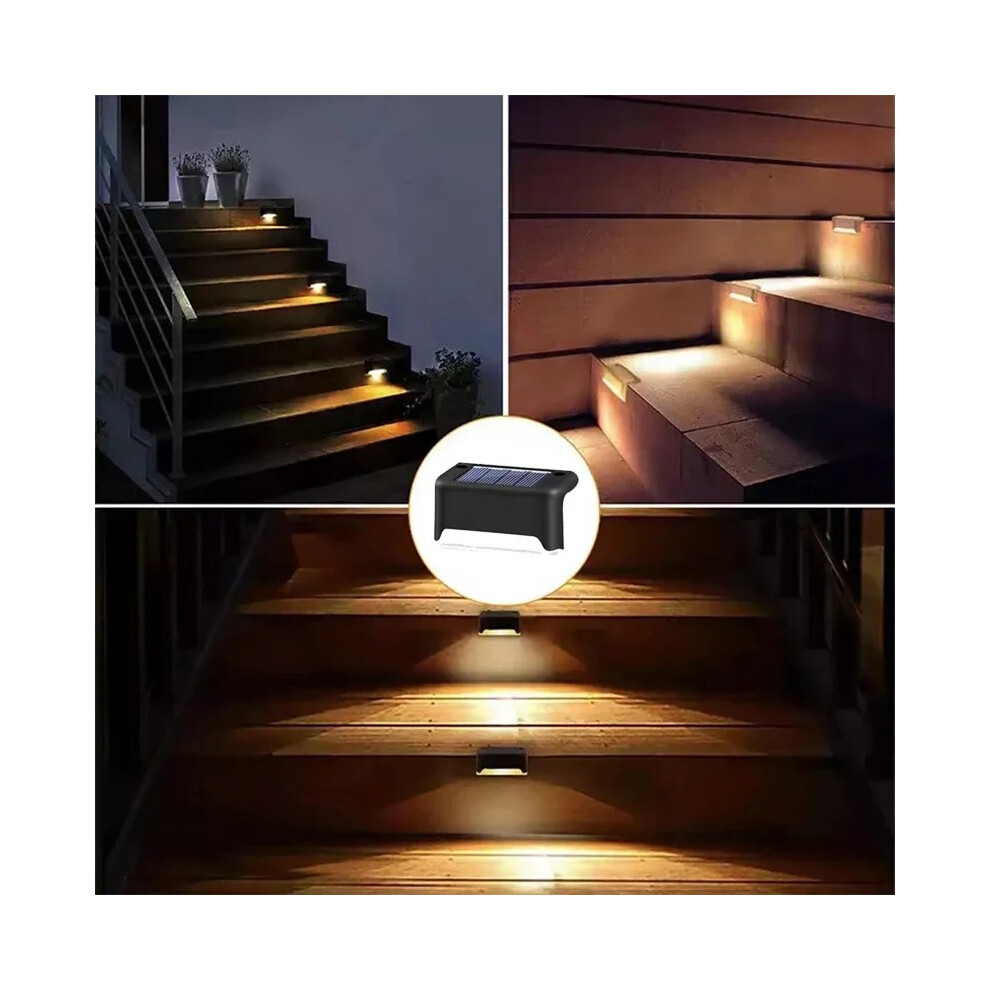 (Coquille noire chaude) Lot de 12 lampes solaires pour terrasse, éclairage d'extérieur étanche à LED,