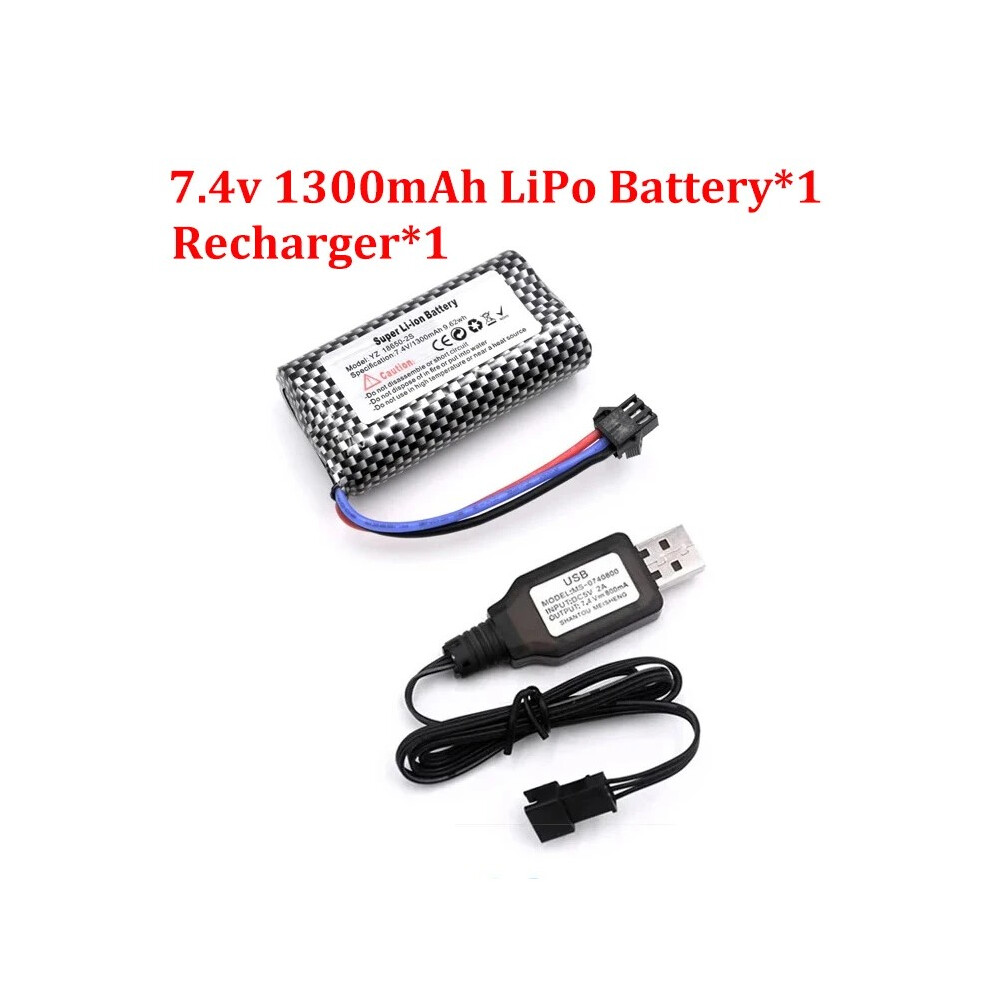 (7,4 V USB - 1 300 mAh) Batterie d'origine pour voiture télécommandée MN82 MN128 MN78 MN99S MN168 7,4