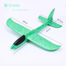 (48 cm πράσινο) Big Foam Plane Glider with Hand Throw LED Light Airplane EPP Bubble Planes Outdoor