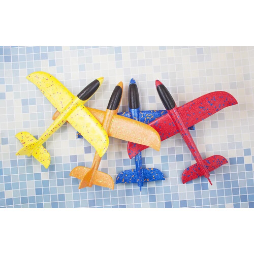 (48 cm πράσινο) Big Foam Plane Glider with Hand Throw LED Light Airplane EPP Bubble Planes Outdoor 2