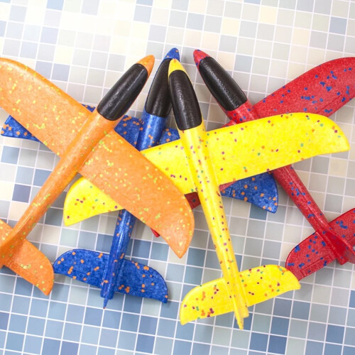 (48 cm πράσινο) Big Foam Plane Glider with Hand Throw LED Light Airplane EPP Bubble Planes Outdoor 1