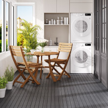 Garden Sanctuary 11Pcs Wood Effect Composite Decking Tiles, Blue Gray