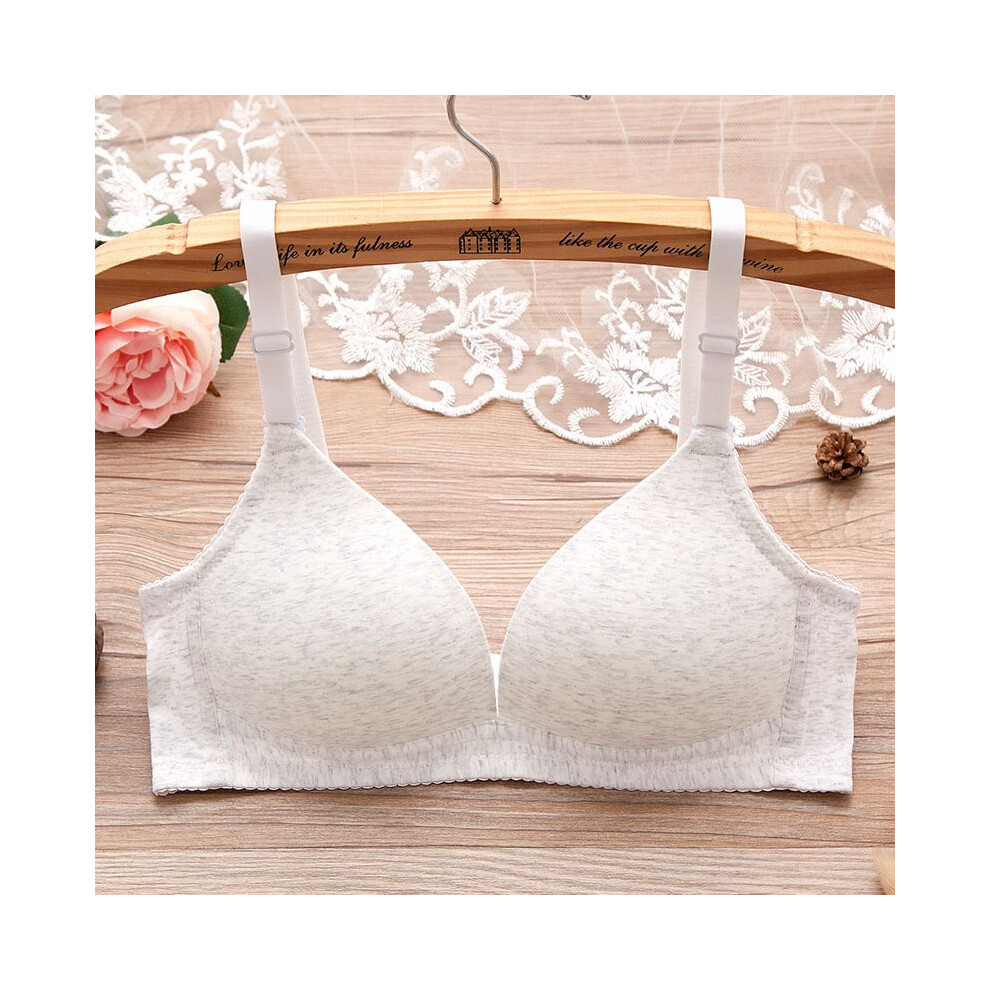 (Gray,38/85AB)Soutien-gorge adolescent sans fil ado fille junior coton entraînement sport soutien-gorge bonnet doux