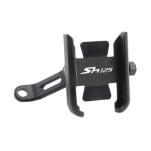 (Spiegeltyp Schwarz) Handyhalter Aluminium für Honda SH125i SH150i SH 125i 150i SH125 SH150 2006–2021