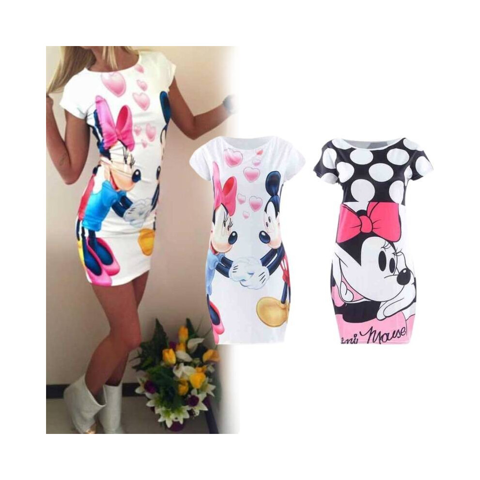 Robe Sweat Boohoo Femme à Motif Mickey & Minnie - Taille 18/20 Noire Genou - Neuf Sans étiquettes