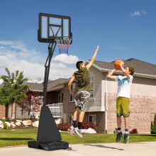 SPORTNOW 2.45-3.05m Portable Basketball Hoop and Stand with Wheels, Black