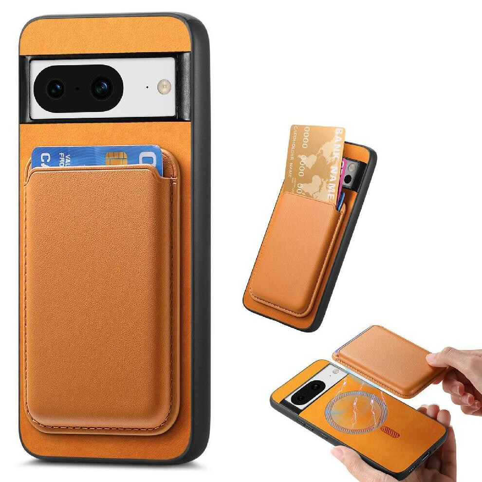 (Yellow) Case For Google Pixel 8 Detachable Cardholder Cardholder Strong Magnetic Attraction Yellow 764544229654