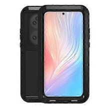 (Black)For Huawei P50 Pro Love Mei Metal Shockproof Waterproof Dustproof Protective Phone Case Without Glass