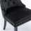 (Black) Set of 6 Velvet Upholstered Kitchen Dining Chairs 8
