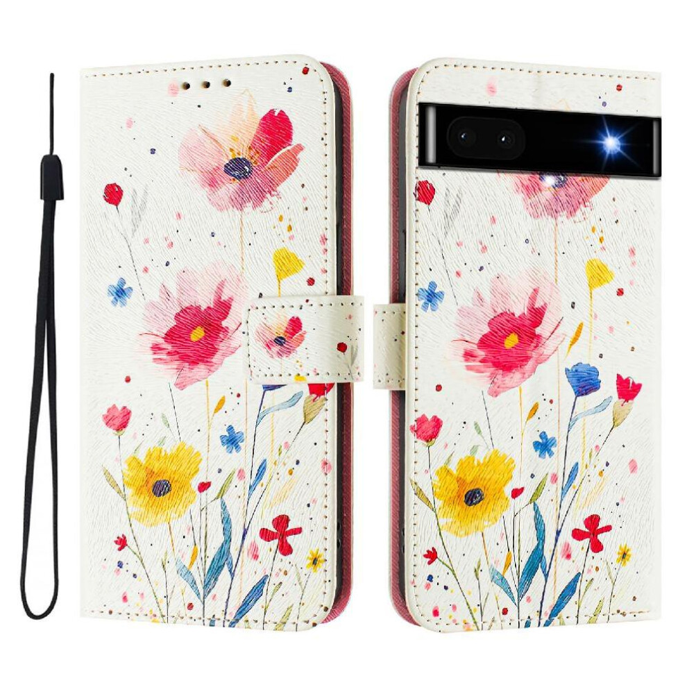 (C5 ) Compatible With Google Pixel 6A Case Wallet Pu Leather With Credit Slot Pattern Flip Cover 764544231244
