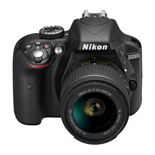 Nikon NIKON D3300 Schwarz + AF-P 18-55VR Digitale Spiegelreflexkamera mit Objektiv