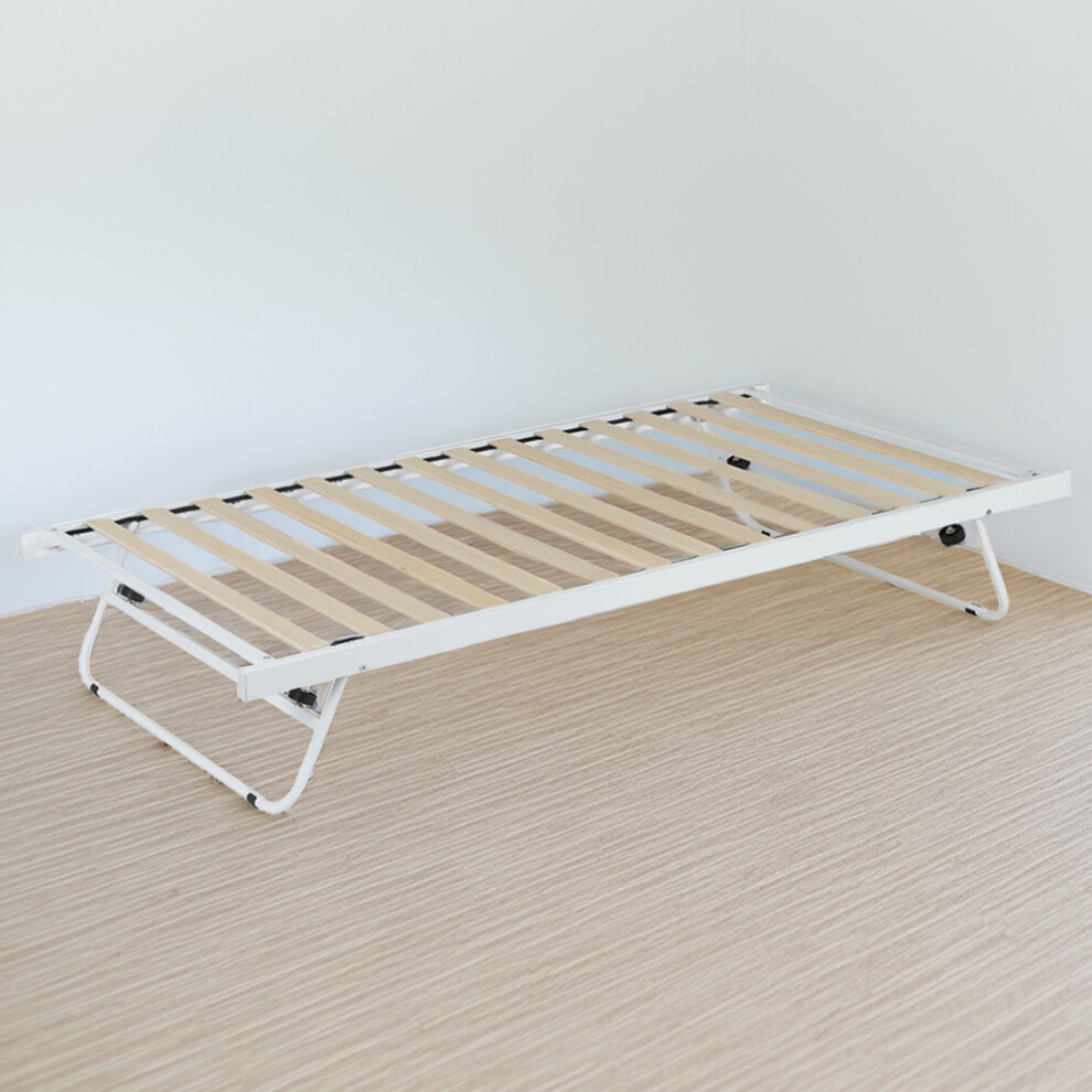 Metal Trundle white 3ft single day bed with  high quality mattress