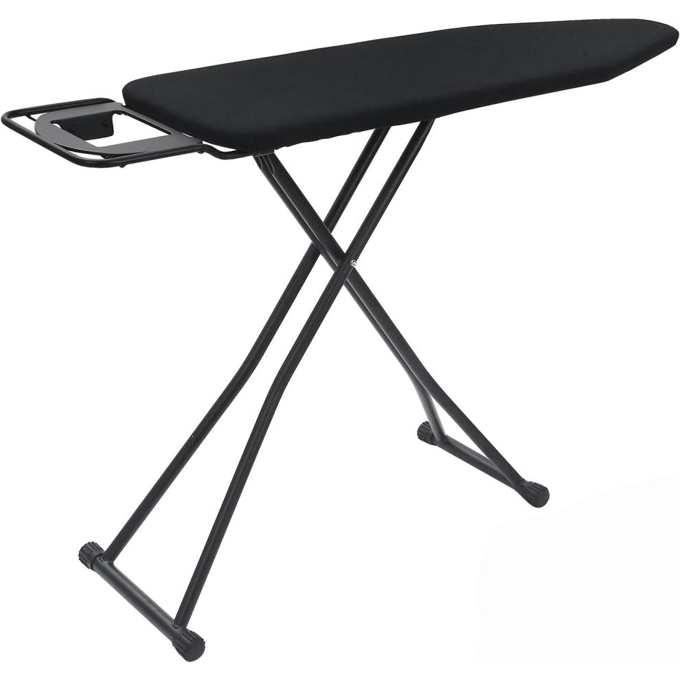 Rainberg 122 x 38cm Folding Ironing Board with Jumbo Iron Rest, Adjustable Height Up To 93cm, Foldable & Collapsible Ir
