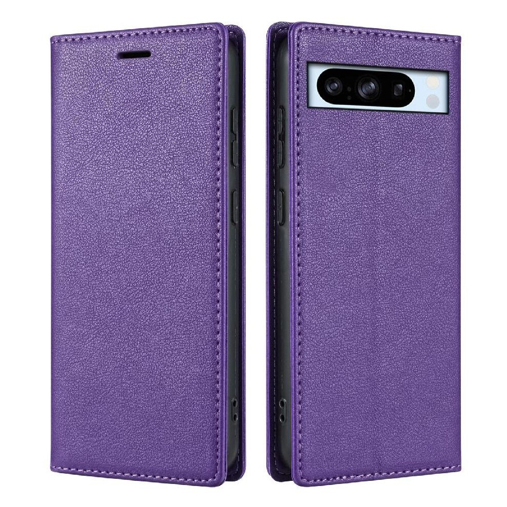 (Purple) Business Style Case For Google Pixel 8 Flip Case Shockproof Card Holder Magnetic Closure Kickstand Purple 764544232357