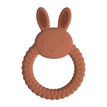 (lapin orange brûlé) 1 anneau de dentition en silicone de qualité alimentaire pour bébé, jouet de dessin