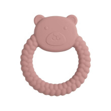 (ours rose rose) 1 anneau de dentition en silicone de qualité alimentaire pour bébé, jouet de dessin