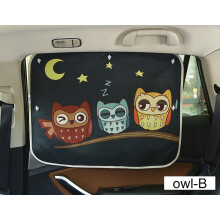 (uggla-B)Bil Vindruta Bil Solskydd Gardiner Söt tecknad Bil Styling Baksida Fordon Fönster delar Fönster