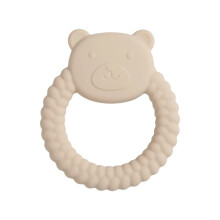 (ours sablonneux) 1 anneau de dentition en silicone de qualité alimentaire pour bébé, jouet de dessin