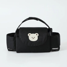 (Ours noir) Sac à langer Cartoon Baby Stroller Organizer Nappy Diaper Bags Carriage Buggy Pram Cart