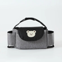 (Orso grigio) Borsa per pannolini Cartone animato Passeggino Organizzatore Borse per pannolini Carrozzina