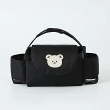 (Ours noir) Sac à langer Cartoon Baby Stroller Organizer Nappy Diaper Bags Carriage Buggy Pram Cart