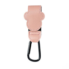 (B-1PCS Rosa) Gancio per passeggino Moda PU Pelle Regolabile Gancio per carrozzina Carrello Organizzatore