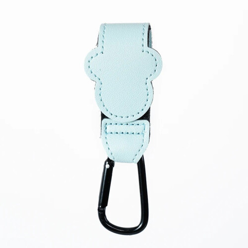 (B-1PCS Μπλε)Γάντζος καροτσιού μωρού Fashion PU Δερμάτινο ρυθμιζόμενο