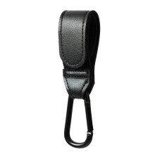 Crochet de poussette réglable en cuir PU pour bébé (A-1 pièce, noir), accessoire de voyage pour enfants,